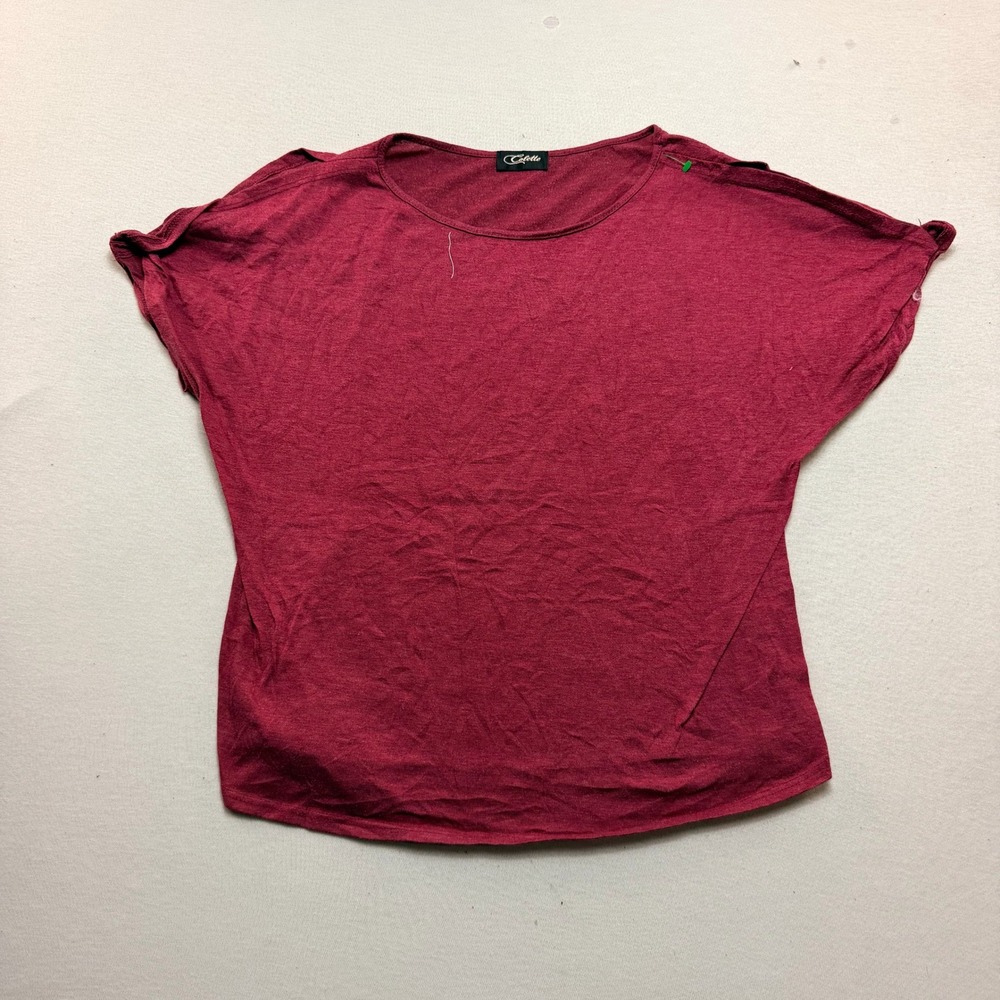 Colette Top Women Large Burgundy Excellent Short Sleeve Scoop Neck Dolman Tee
